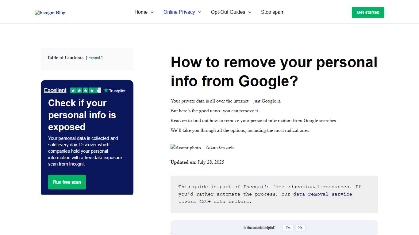 How to remove your personal info from Google? [2026] | Incogni